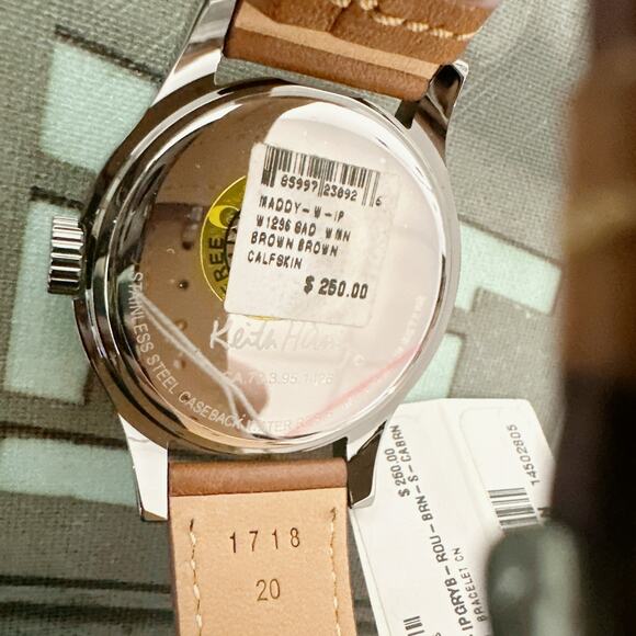 Coach X Keith 14502805 Haring Love Saddle Brown Leather Maddy Watch W1296